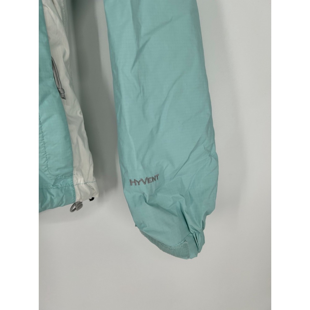 The North Face HyVent Waterproof Rain Jacket Womens XS Teal Hooded Windbreaker - Picture 4 of 8